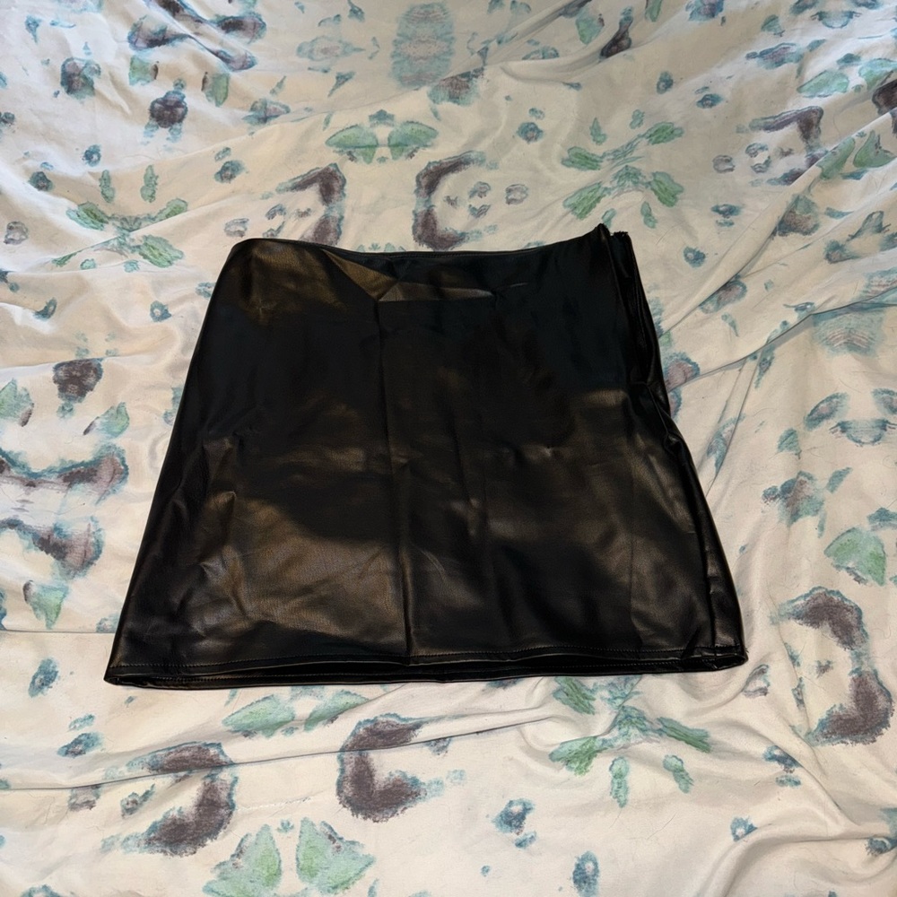 Faux leather skirt
